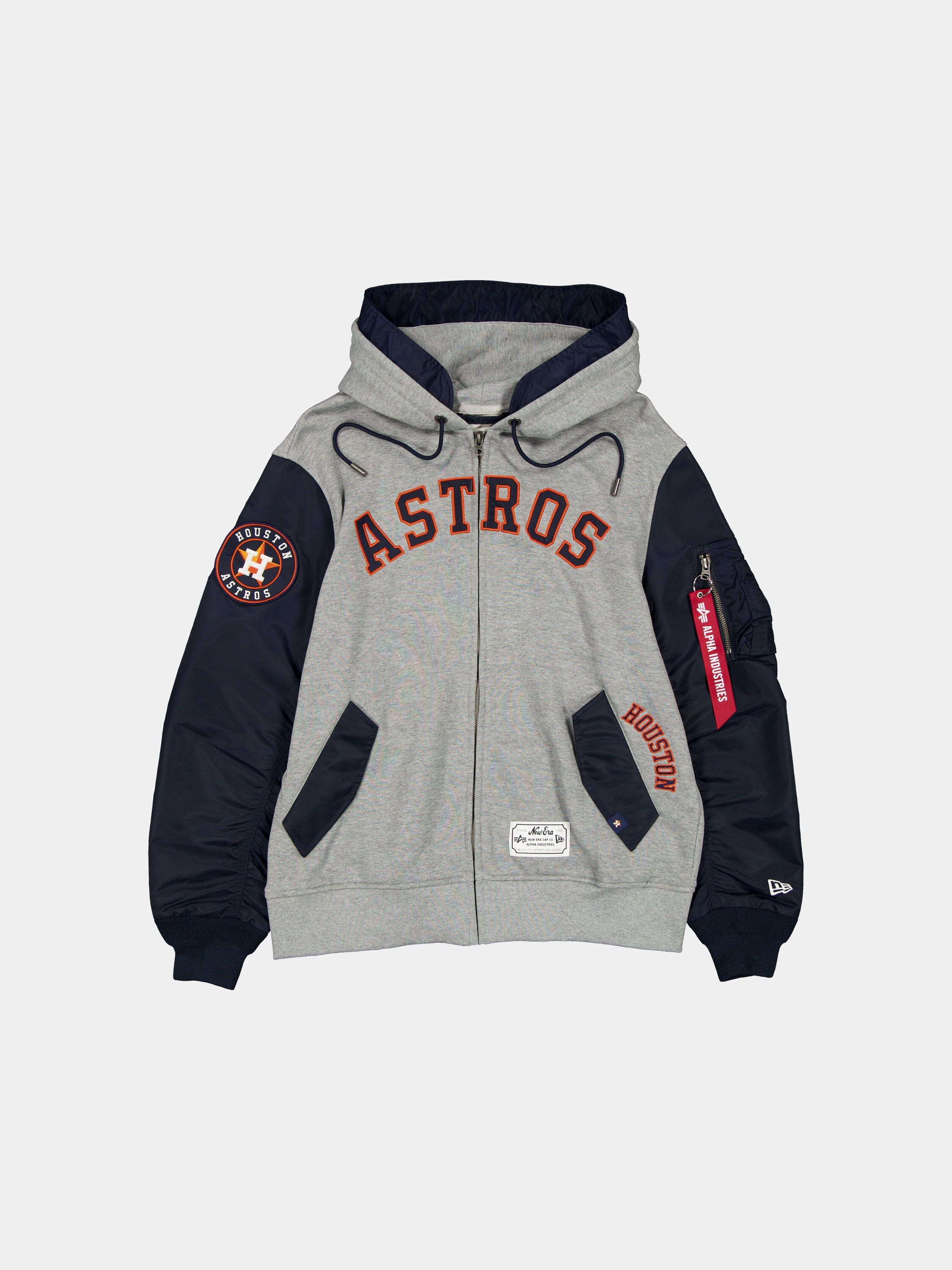 HOUSTON ASTROS X ALPHA X NEW ERA MA-1 ZIP UP HOODIE