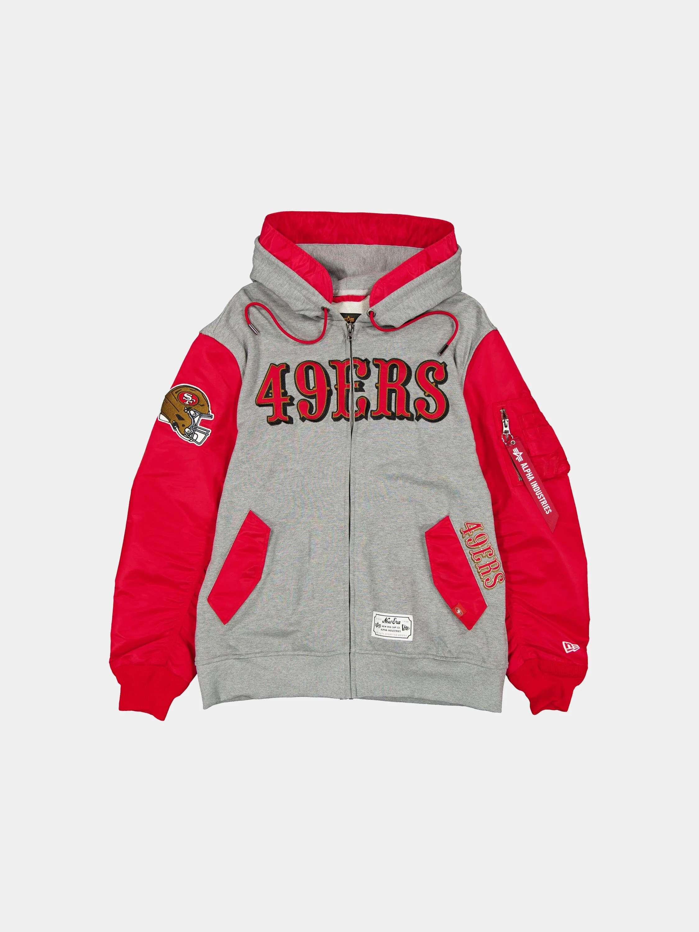 SAN FRANCISCO 49ERS X ALPHA X NEW ERA MA-1 ZIP UP HOODIE