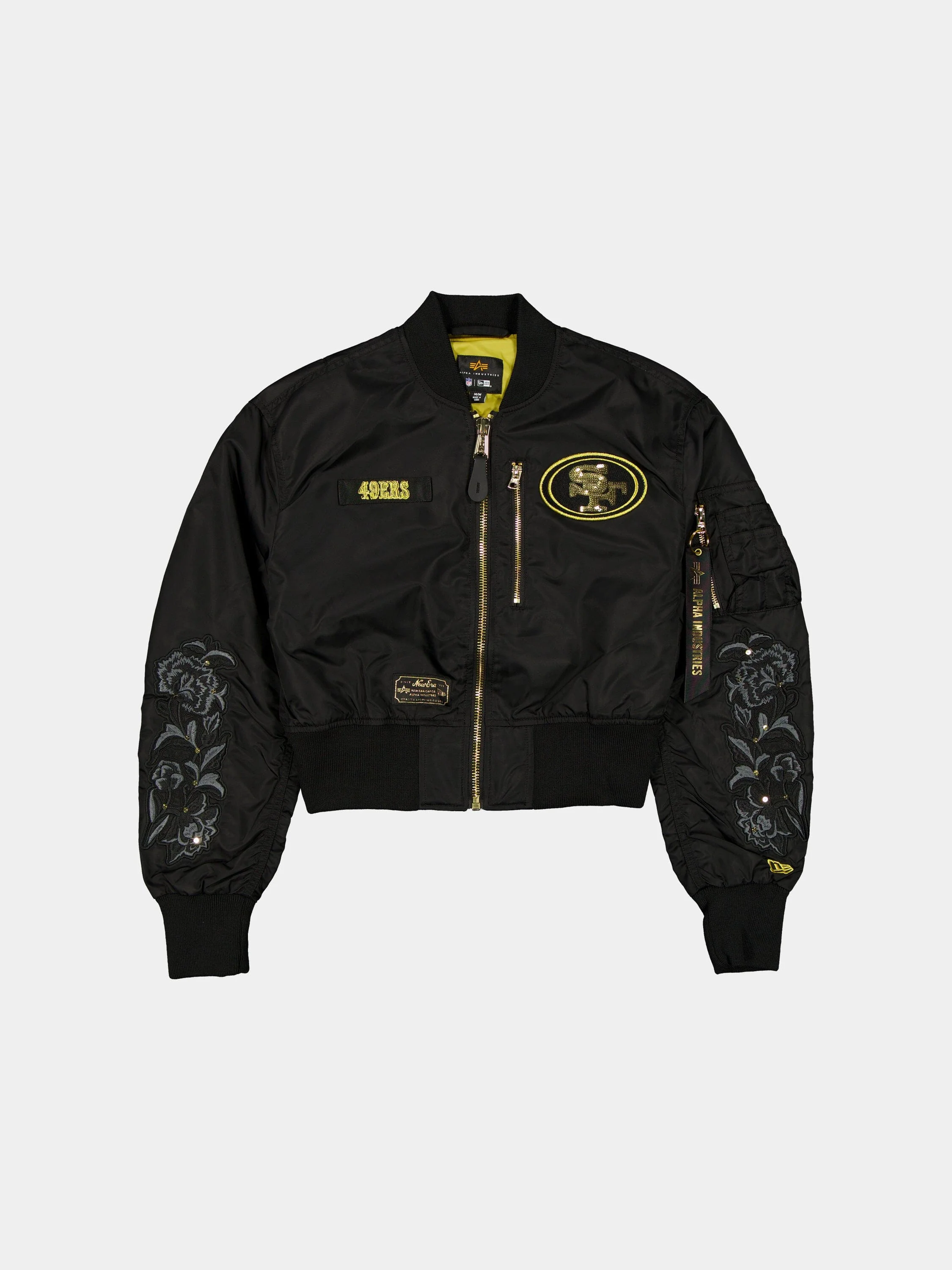 SAN FRANCISCO 49ERS X ALPHA X NEW ERA L-2B CROPPED BOMBER JACKET WOMENS