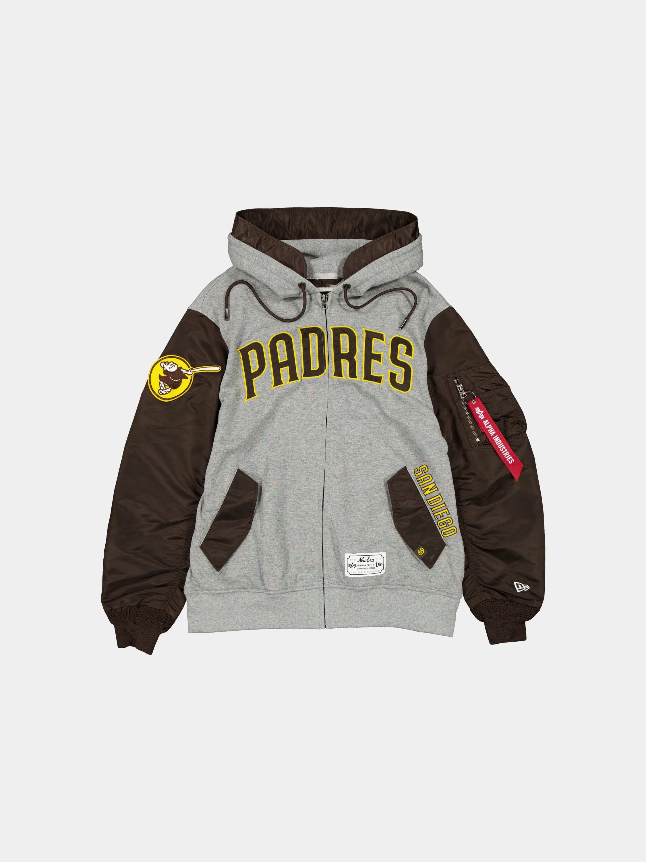 SAN DIEGO PADRES X ALPHA X NEW ERA MA-1 ZIP UP HOODIE