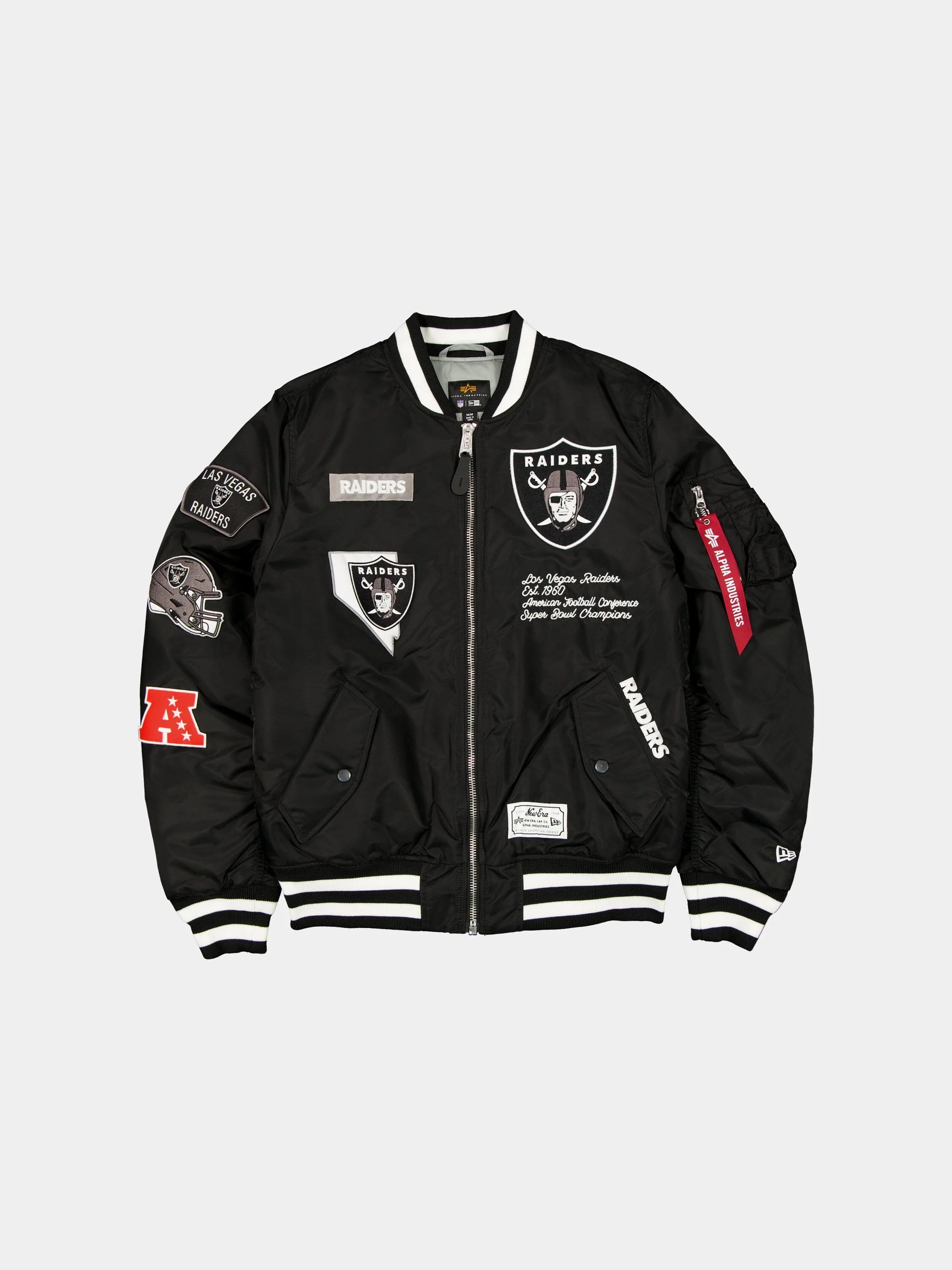LAS VEGAS RAIDERS X ALPHA X NEW ERA MA-1 BOMBER JACKET