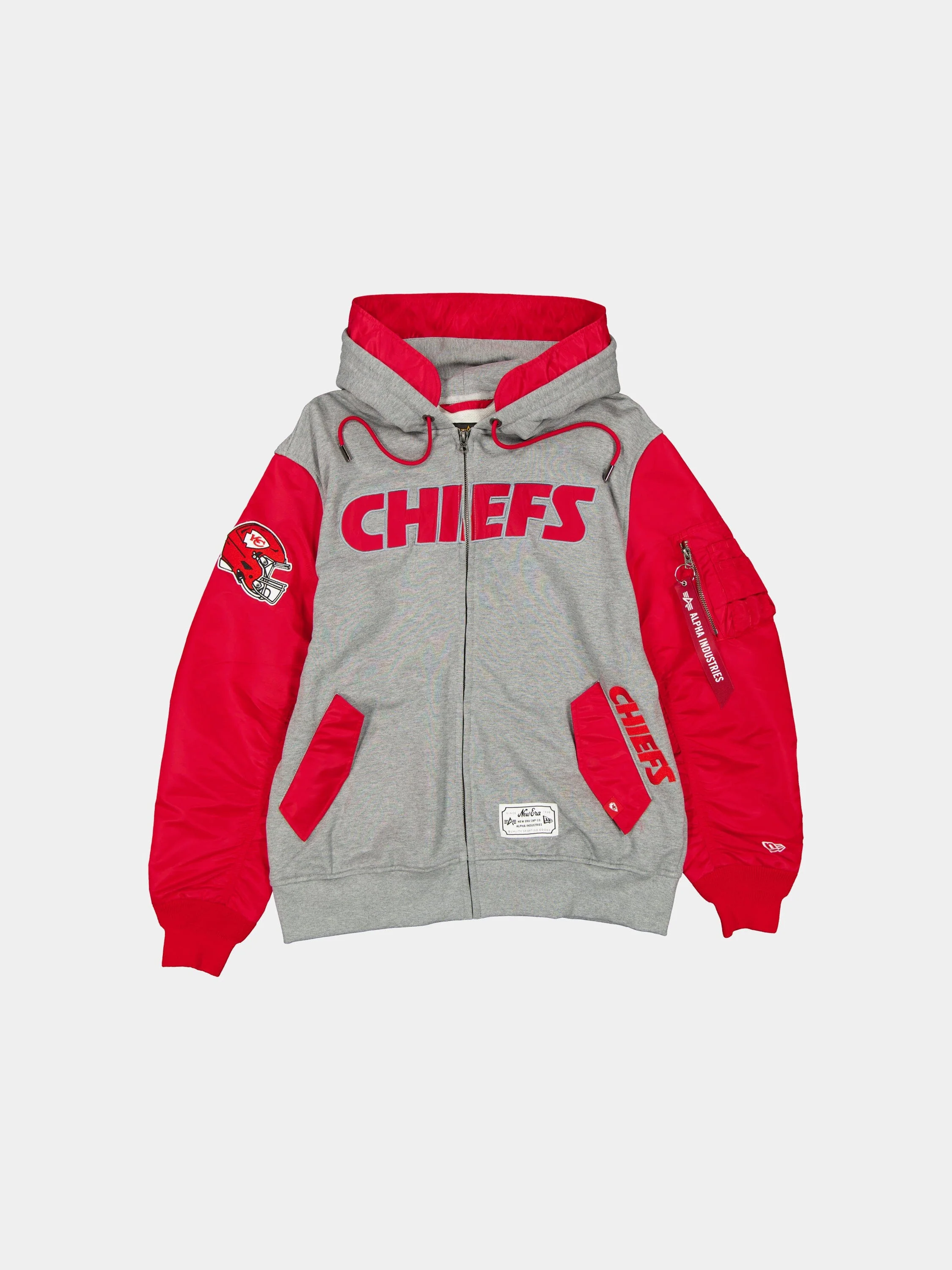 KANSAS CITY CHIEFS X ALPHA X NEW ERA MA-1 ZIP UP HOODIE