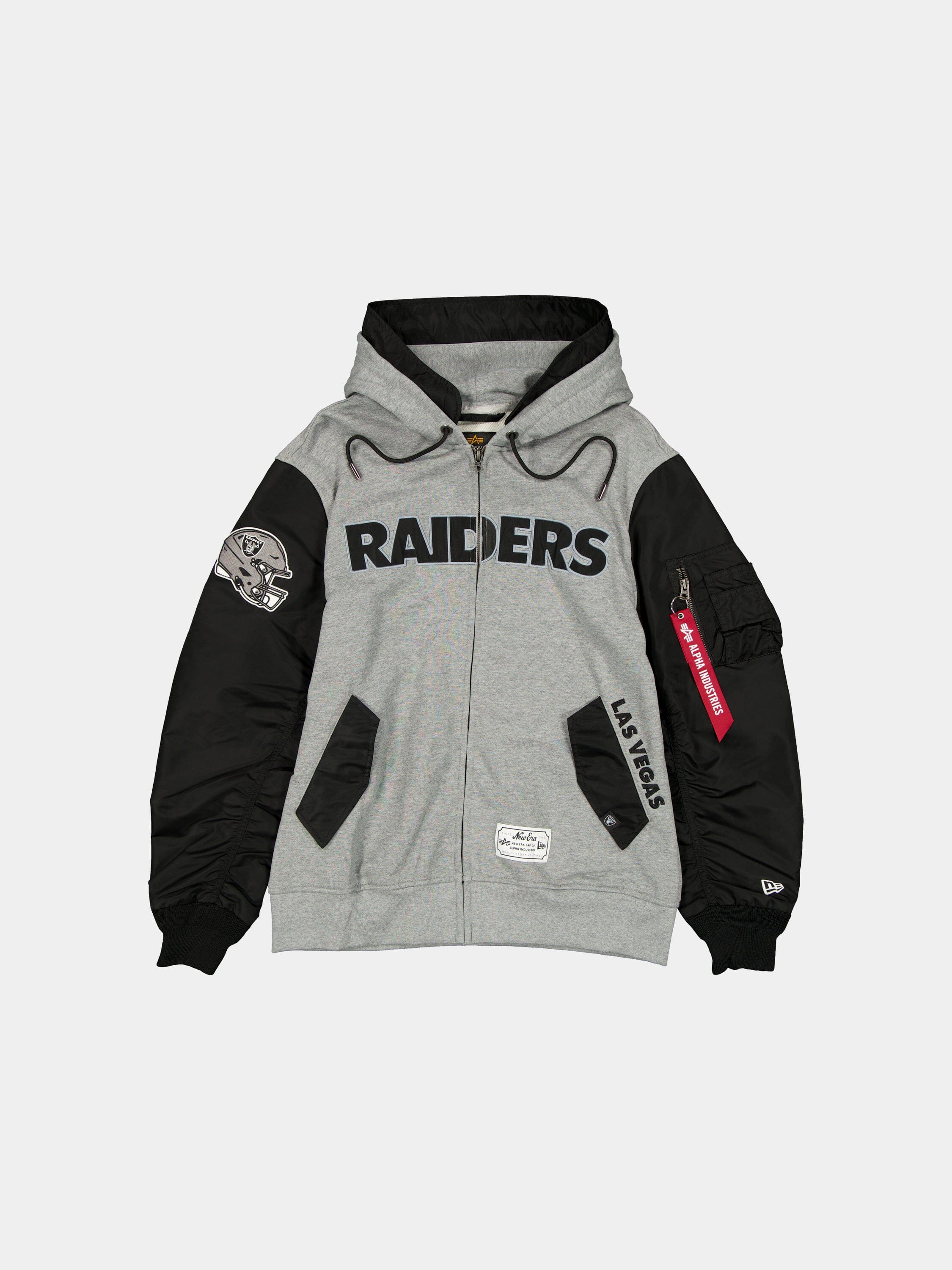 LAS VEGAS RAIDERS X ALPHA X NEW ERA MA-1 ZIP UP HOODIE