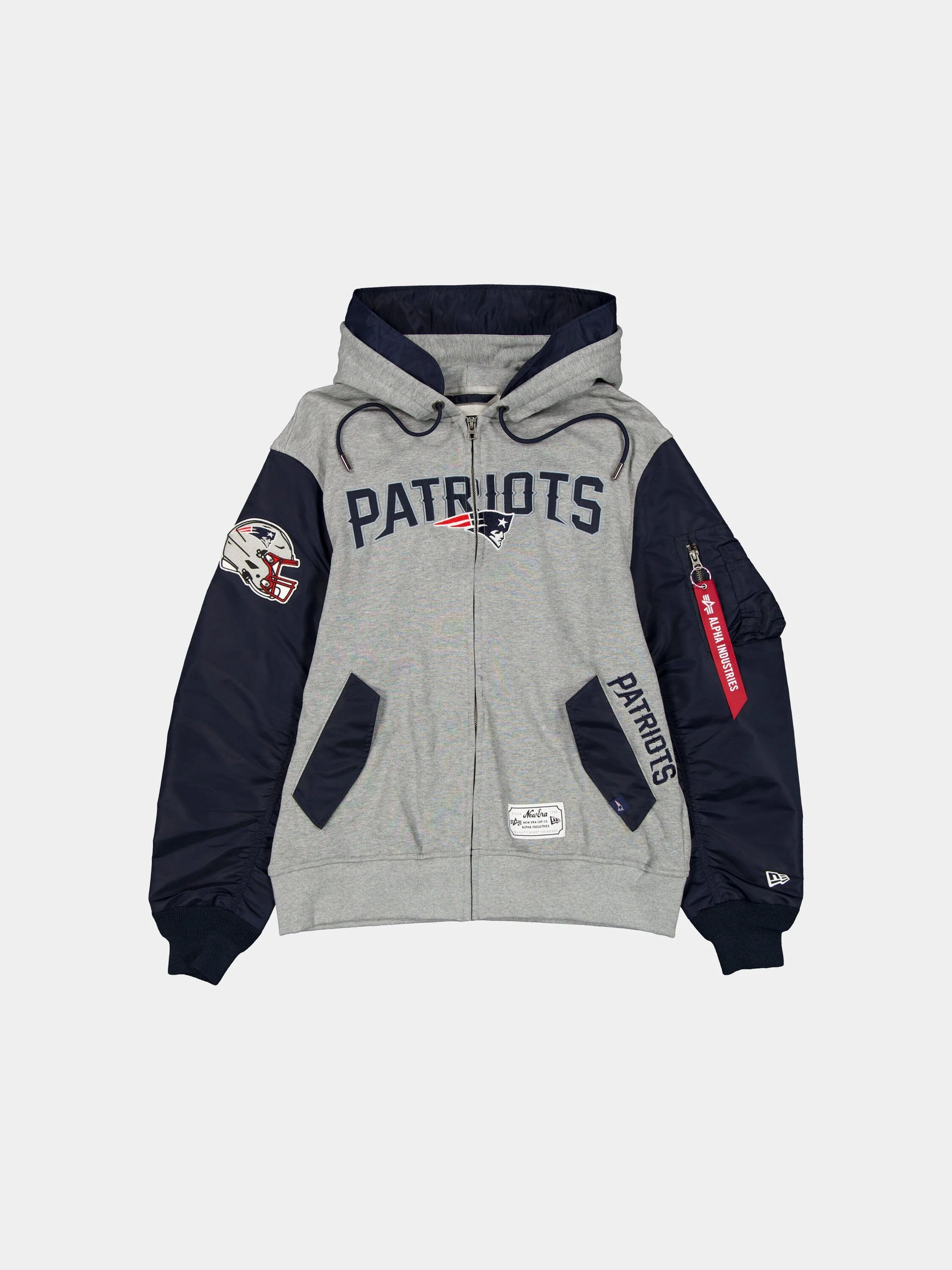 NEW ENGLAND PATRIOTS X ALPHA X NEW ERA MA-1 ZIP UP HOODIE