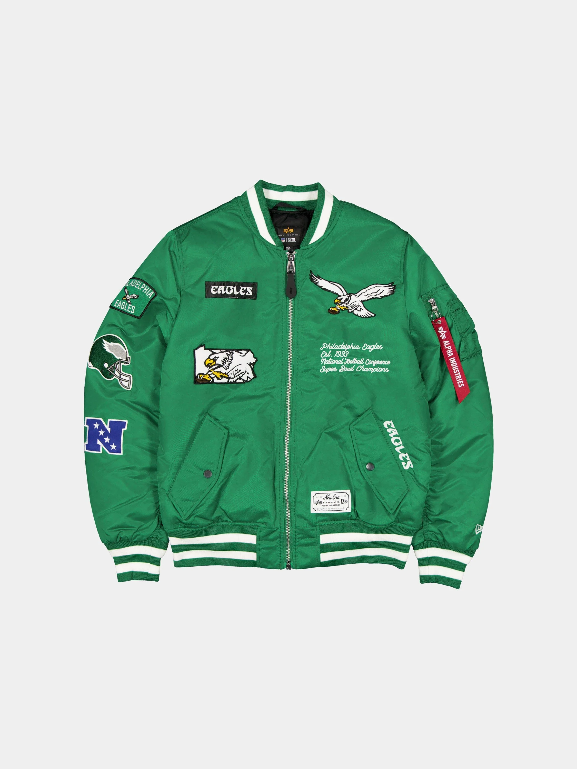 PHILADELPHIA EAGLES X ALPHA X NEW ERA MA-1 BOMBER JACKET