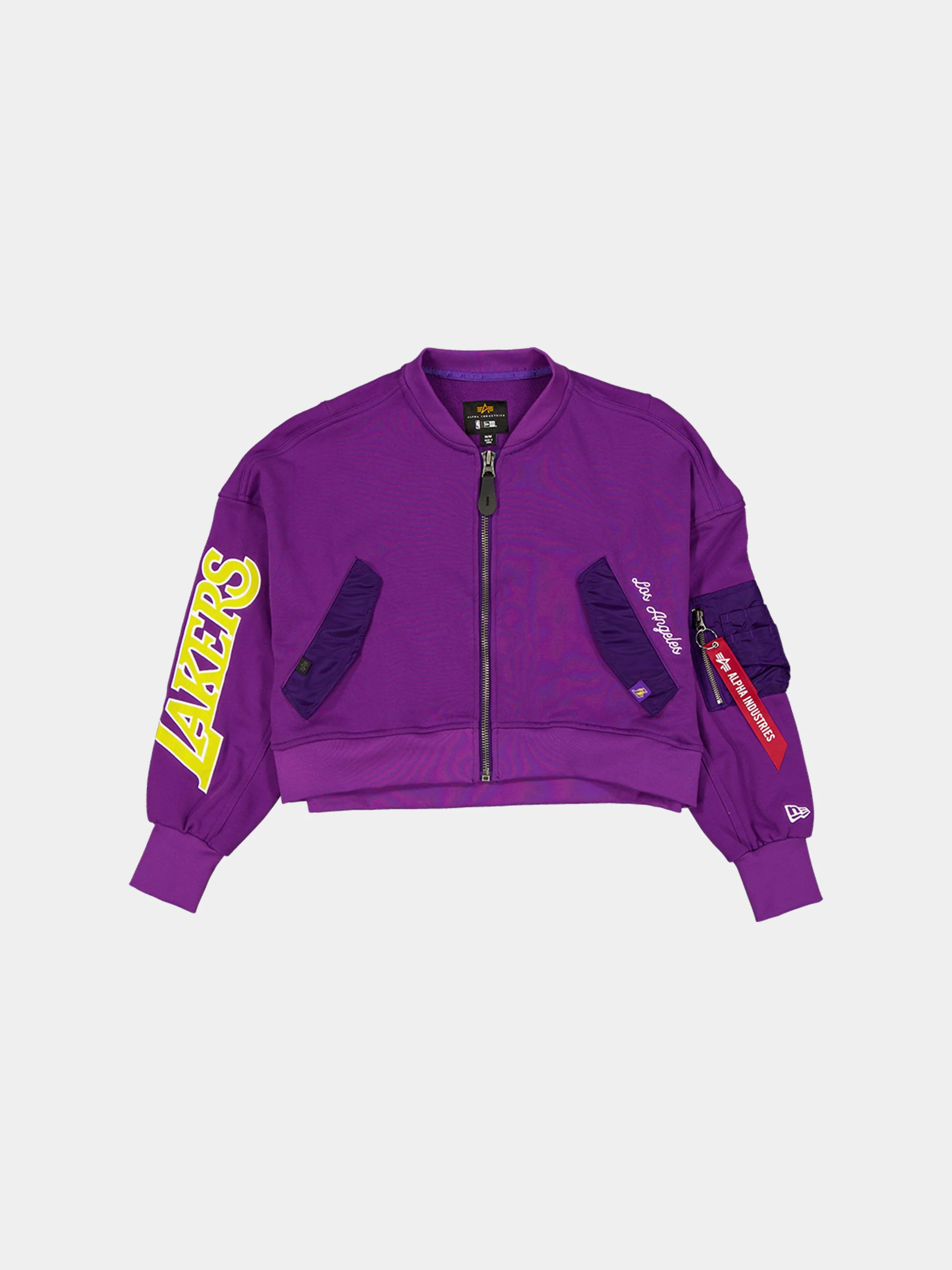 LOS ANGELES LAKERS X ALPHA X NEW ERA L-2B FRENCH TERRY JACKET WOMENS
