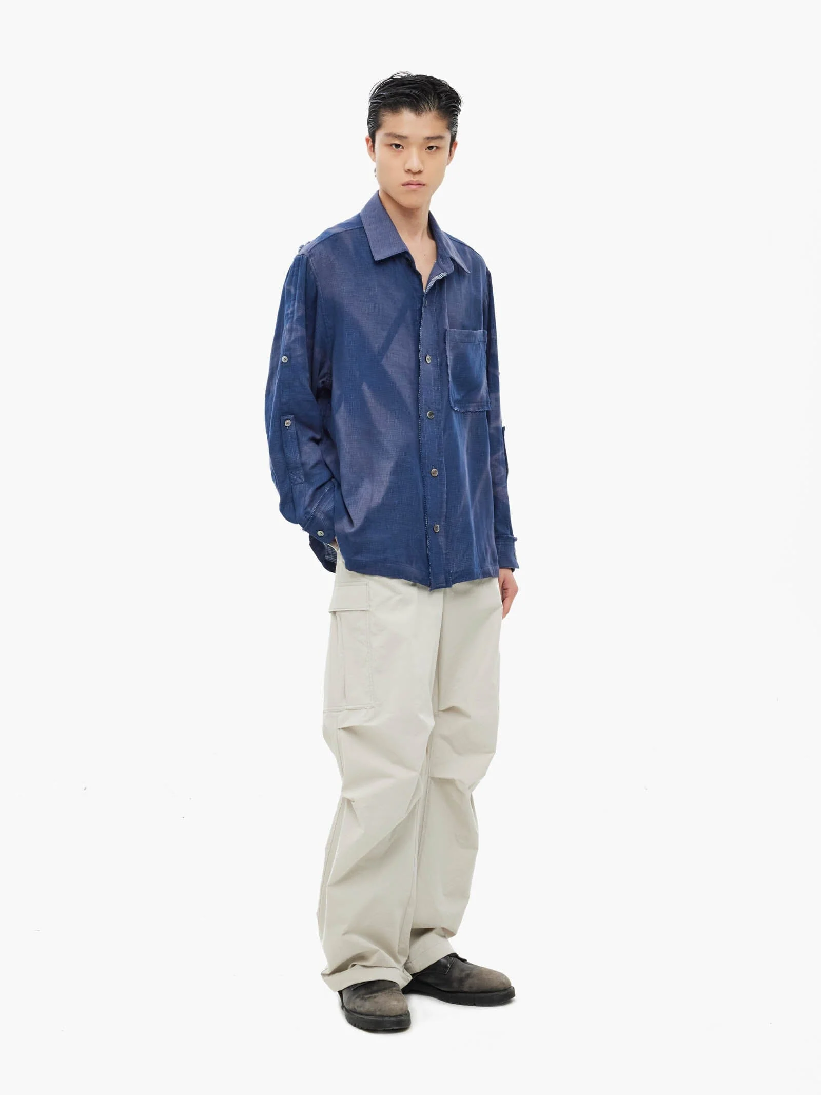 JIYONG KIM X ALPHA SUN BLEACHED MULTI POCKET PANT - Image 7