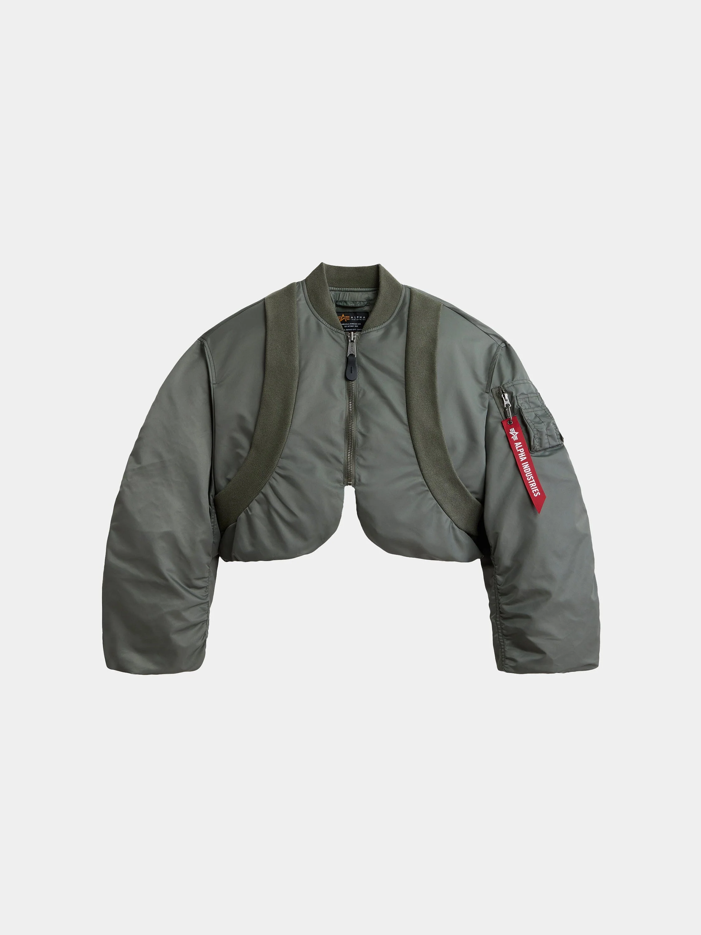 KNIT RIB MA-1 FLIGHT JACKET WOMENS (FIELD GRAY)