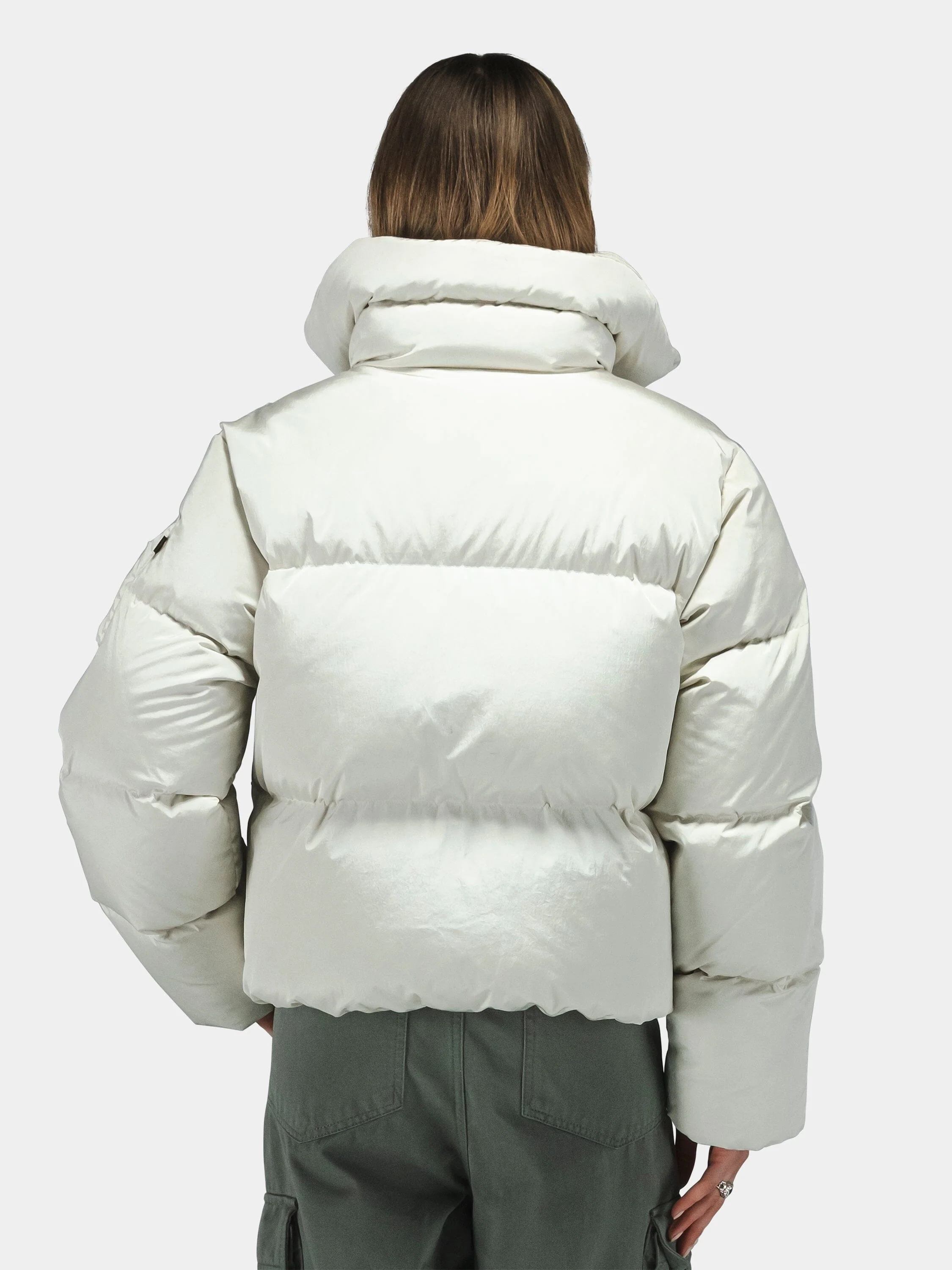 SIERRA SHORT PUFFER PARKA WOMENS (DUNE WHITE) - Image 4